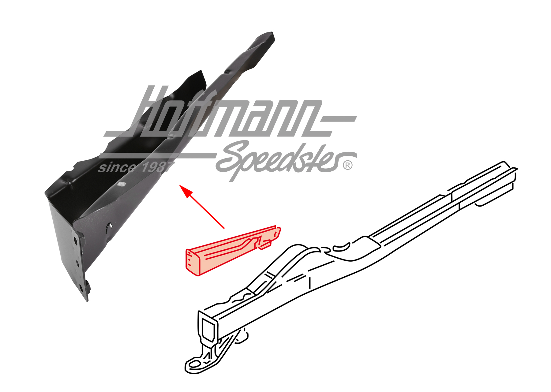 Traverse, avant, Bus T3, 9.90-6.03, gauche | 701 803 705 B | 408-8900-01