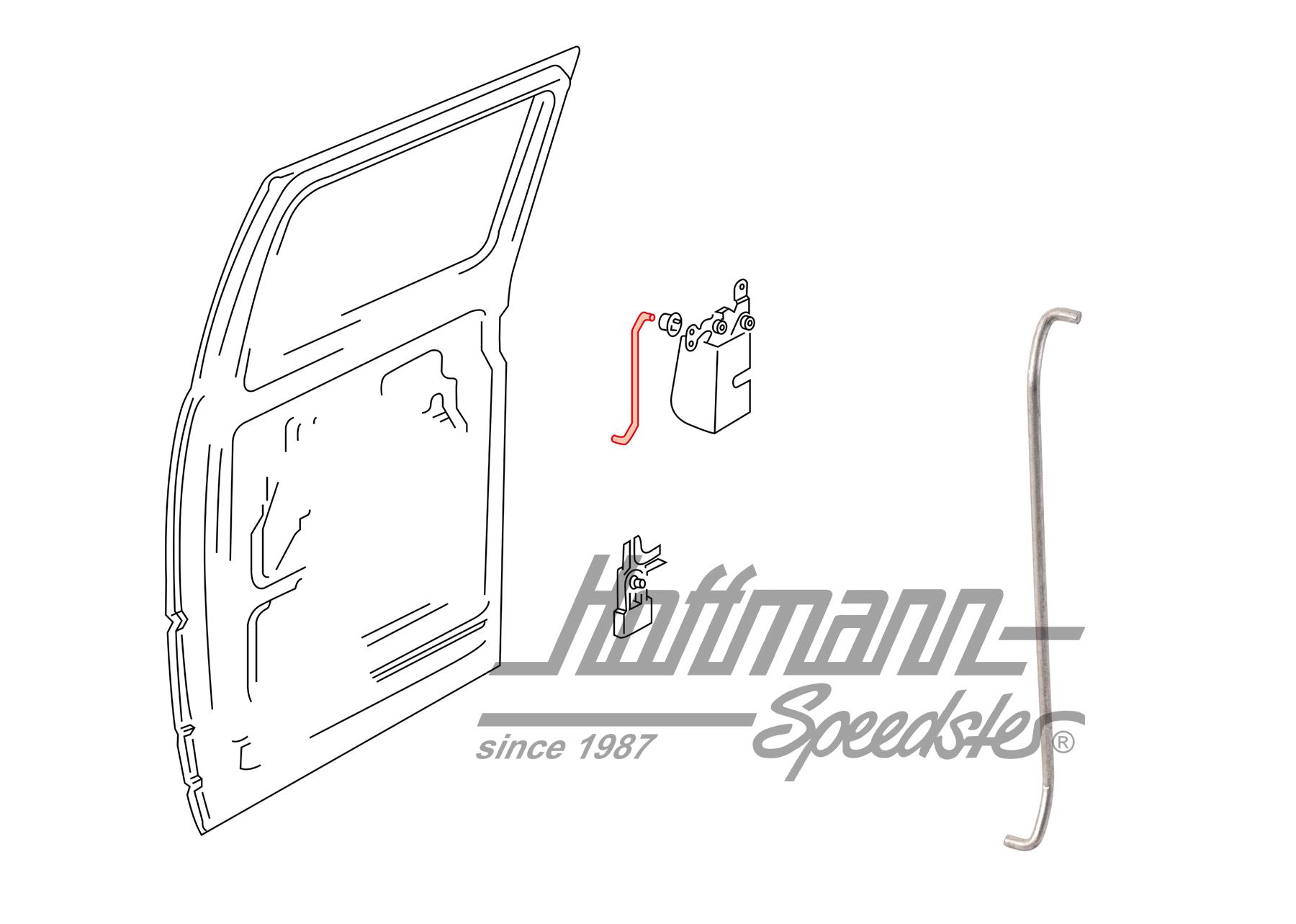Tirant, bouton de verrouillage, porte de cabine, Cabine double | 729 841 183 | 408-1008-30