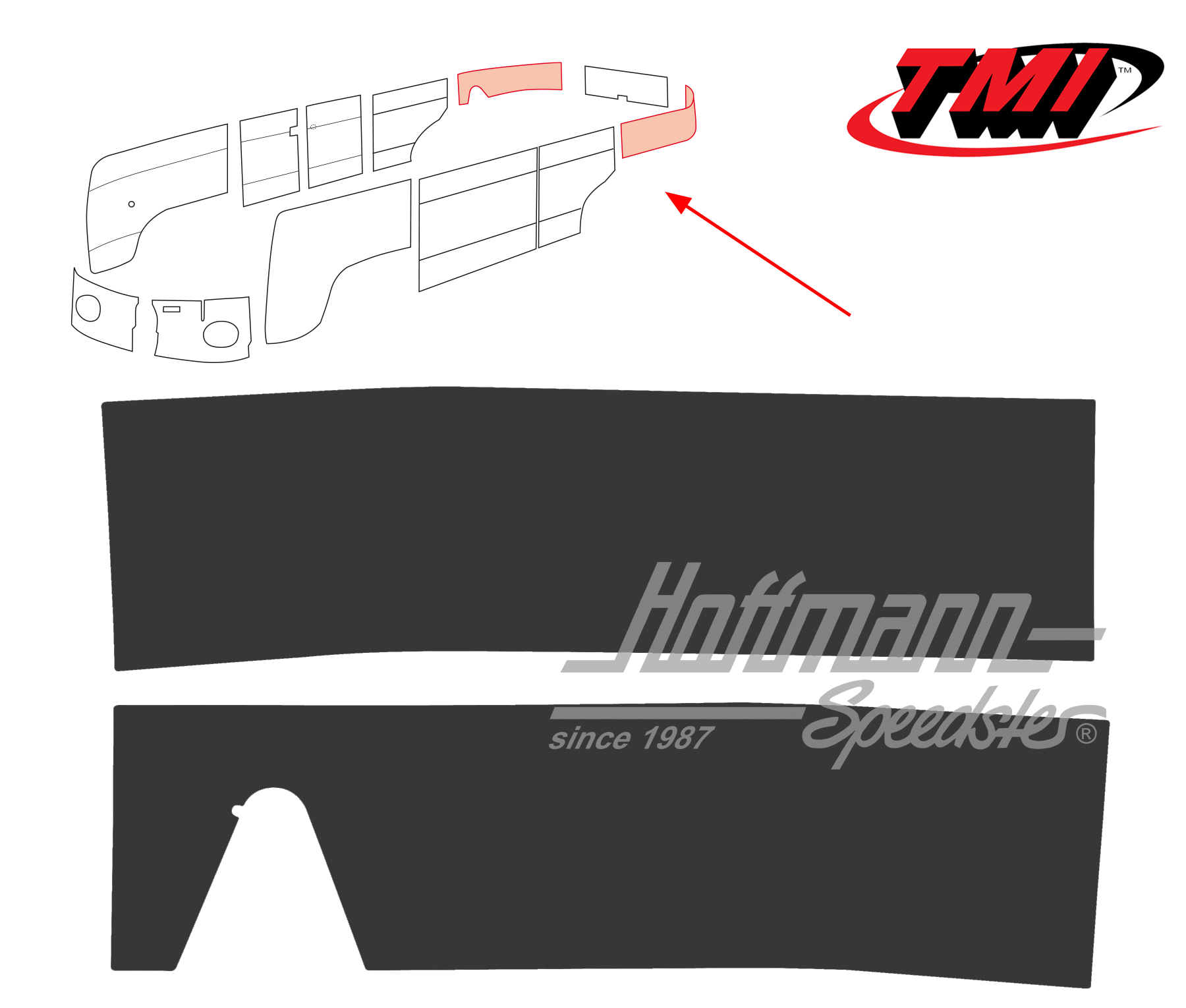 Panneaux latéraux, arrière, 62-67, noirs | 10-2142-11 | 098-0584-01