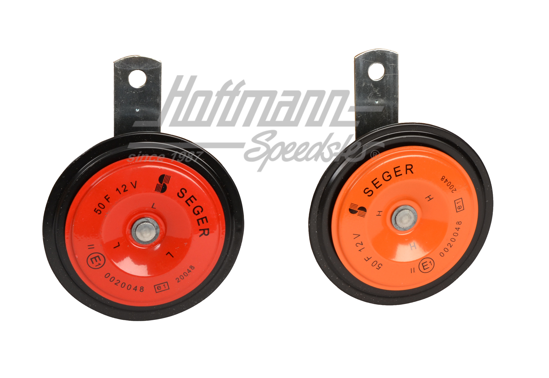 Klaxon, paire, 90mm, rouge/orange, 12V | 50FO 1200K | 200-8043
