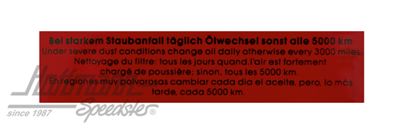 Autocollant "vidange d'huile", filtre à air, 8.67- | 111 0004 | 021-0196