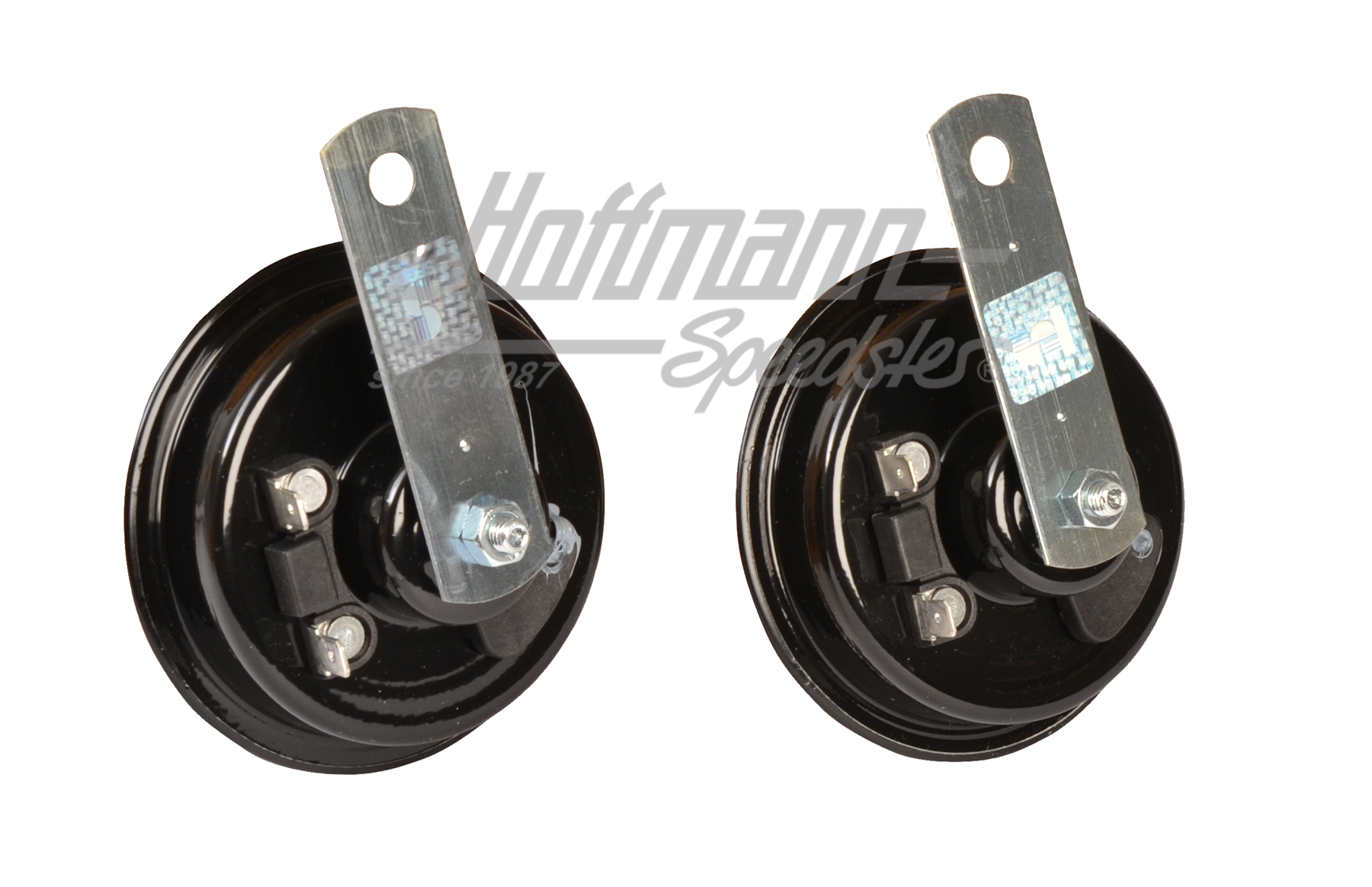 Klaxon, paire, 90mm, rouge/orange, 12V                                                              