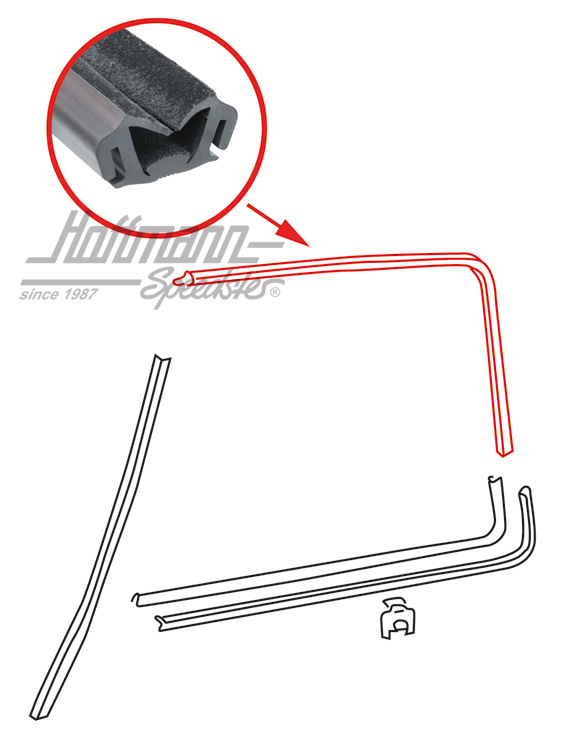 Profil de guidage, vitre à manivelle, sans rainure | 171 837 439 D | 180-7014