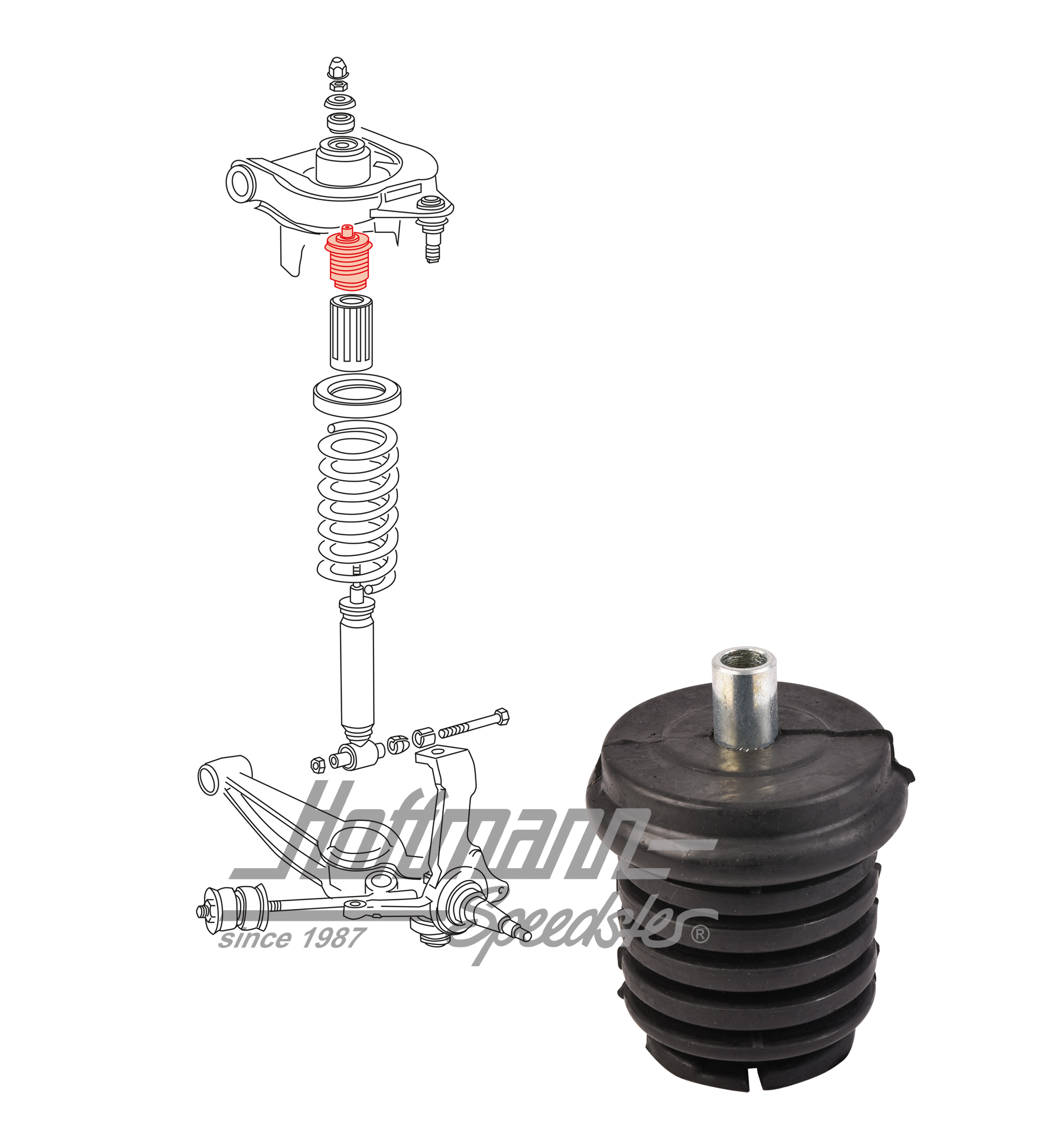 Butée en caoutchouc, avant, Bus T3, 5.79-7.72 | 251 411 123 B | 330-3560-04