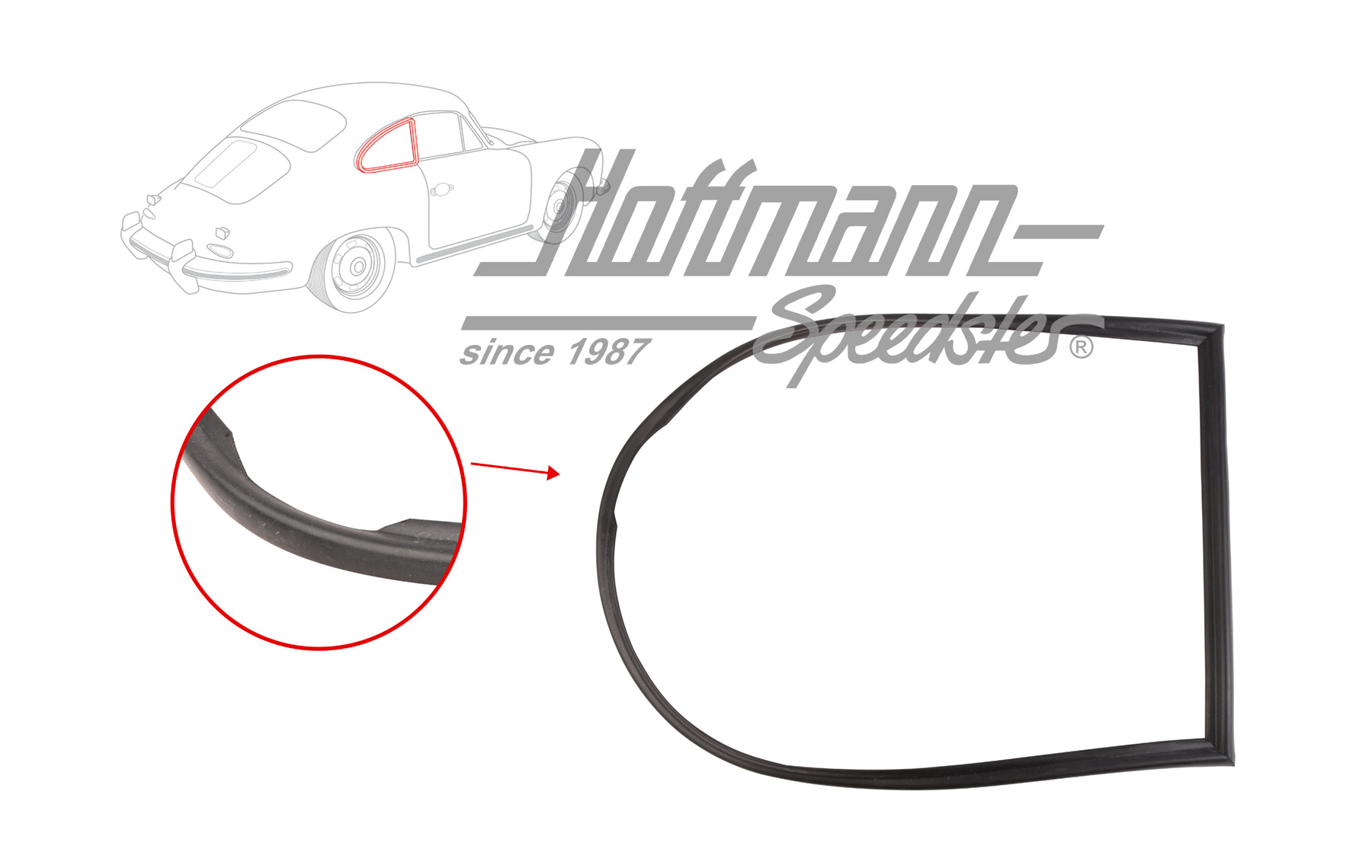 Joint, cadre de déflecteur, 356 Coupé, droite | 644 543 904 00 | 510-6395-12