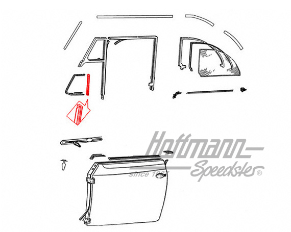 Joint de déflecteur, vertical, -7.64 | 151 837 629 | 020-5064