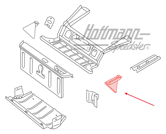 Plaque de renforcement, avant, Type 181, gauche                                                     