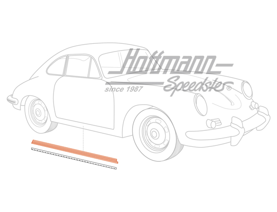 Support, bas de marche, Porsche 356, droite                                                         