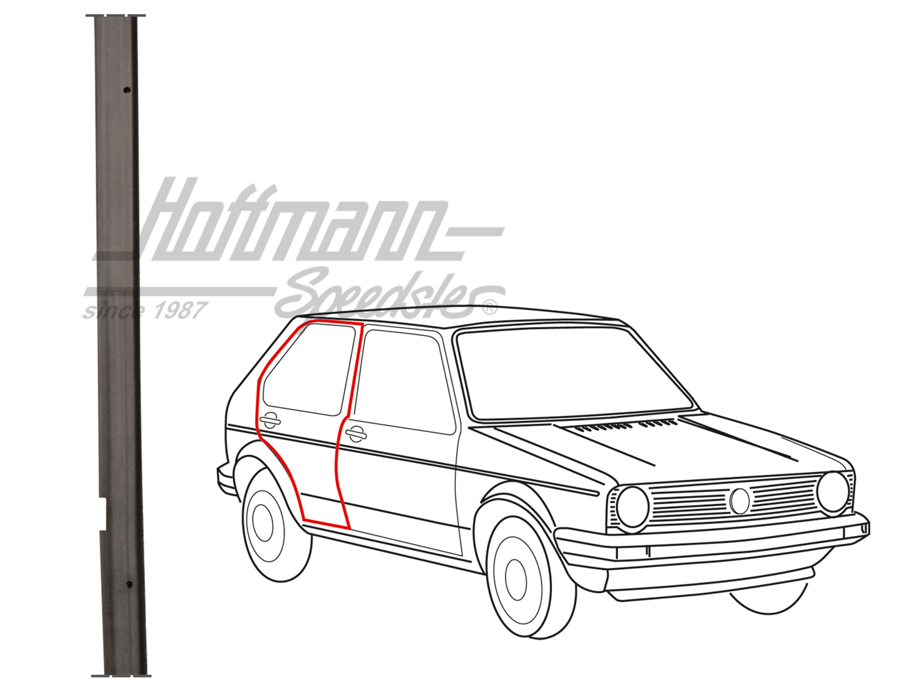 Joint de porte, Golf 1, 4-portes, arrière, droite | 173 839 912 C | 180-7023-02