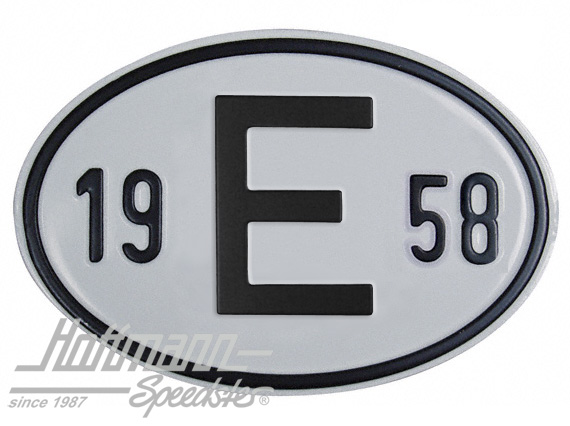 Plaque de nationalité "E", alu, avec année "1958" |  | 020-2403-58