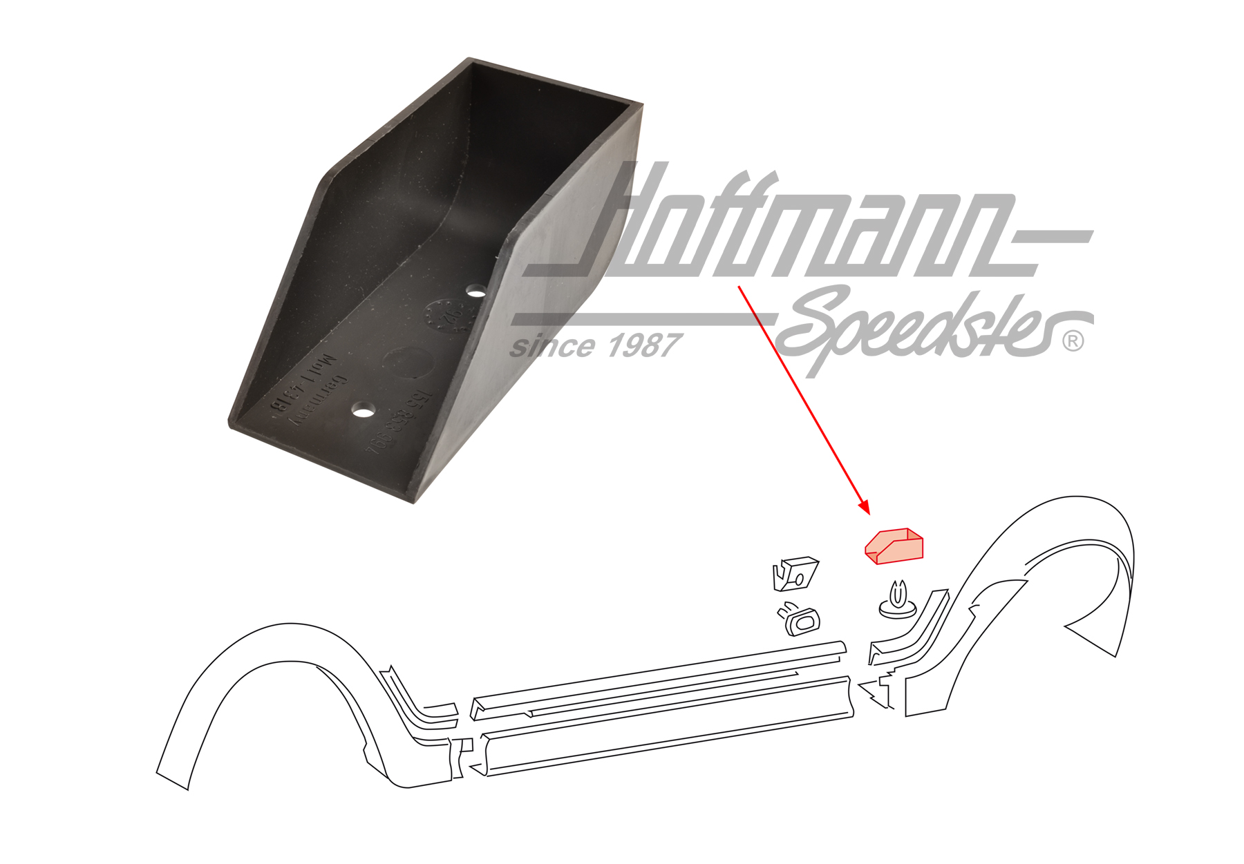 Capuchon, bas de marche, arrière, Golf 1 Cabriolet | 155 853 994 | 180-1150-64