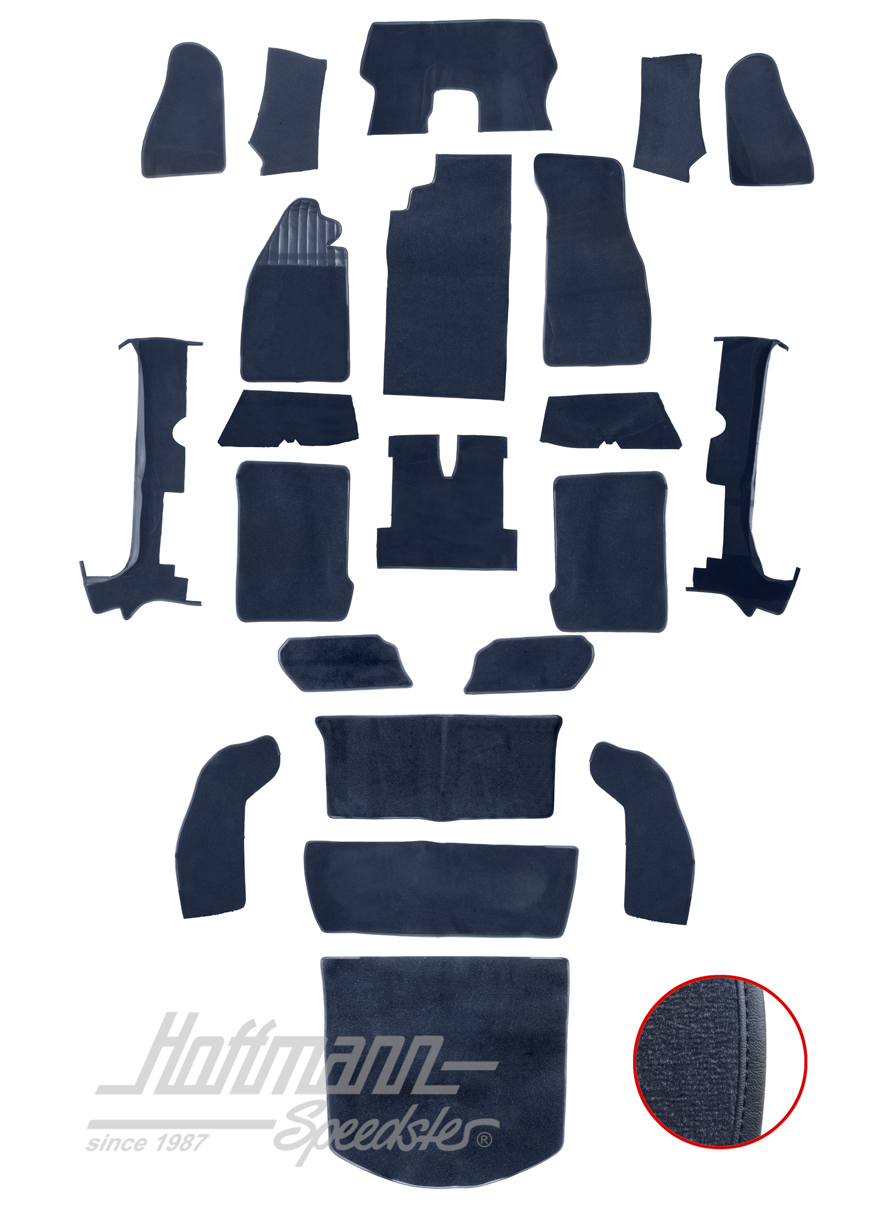 Kit moquettes, Cox Cabriolet, 1303, bleu |  | 026-6124