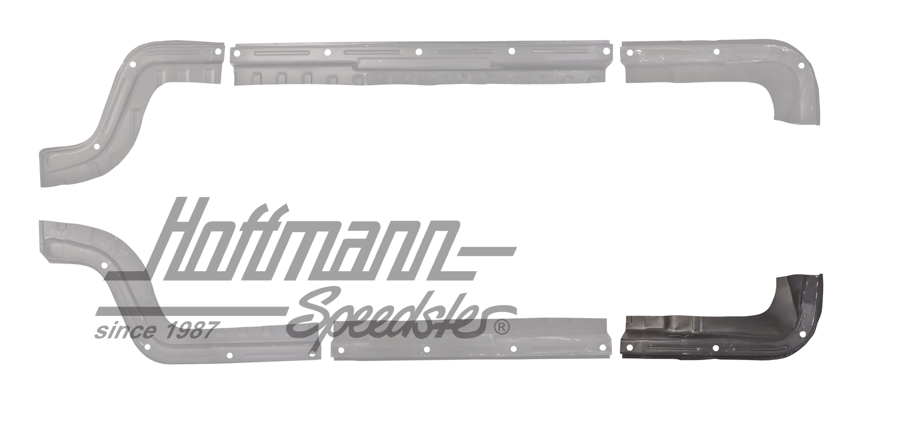 Tôle de réparation, plancher, arrière, gauche                                                       