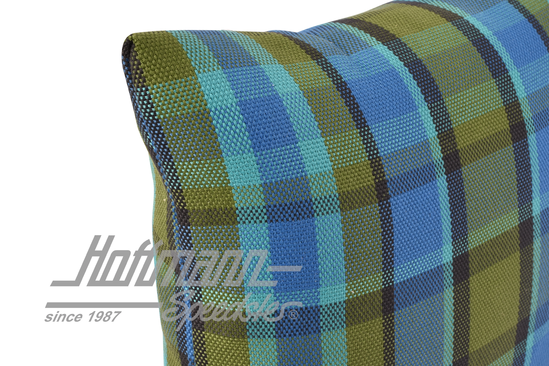 Coussin, Westfalia, bleu/vert, 39x39cm                                                              