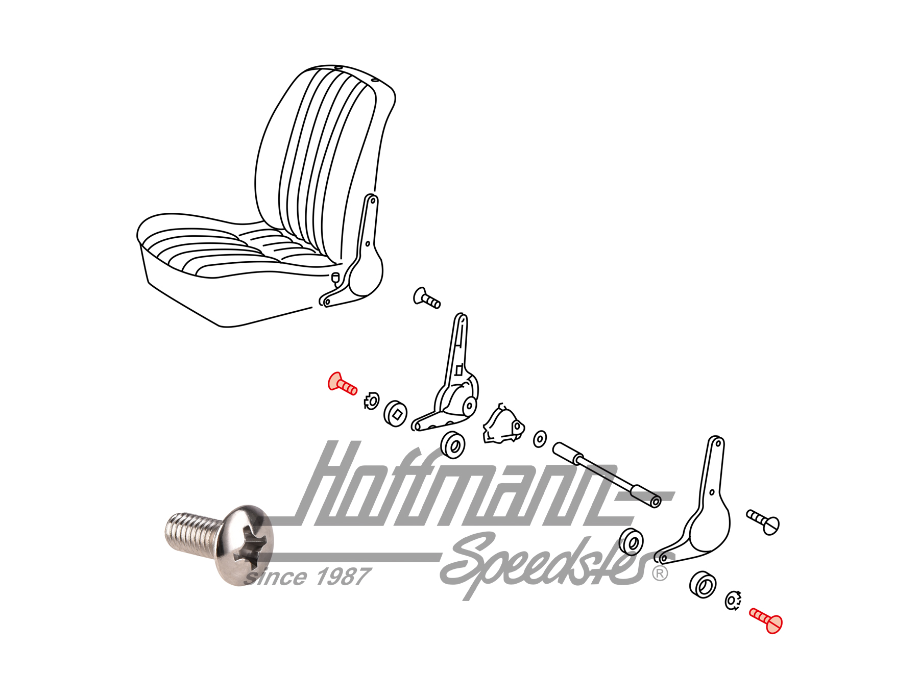 Vis, recouvrement de siège, 911/912, 65-73 | 900 148 024 02 | 580-0718-83