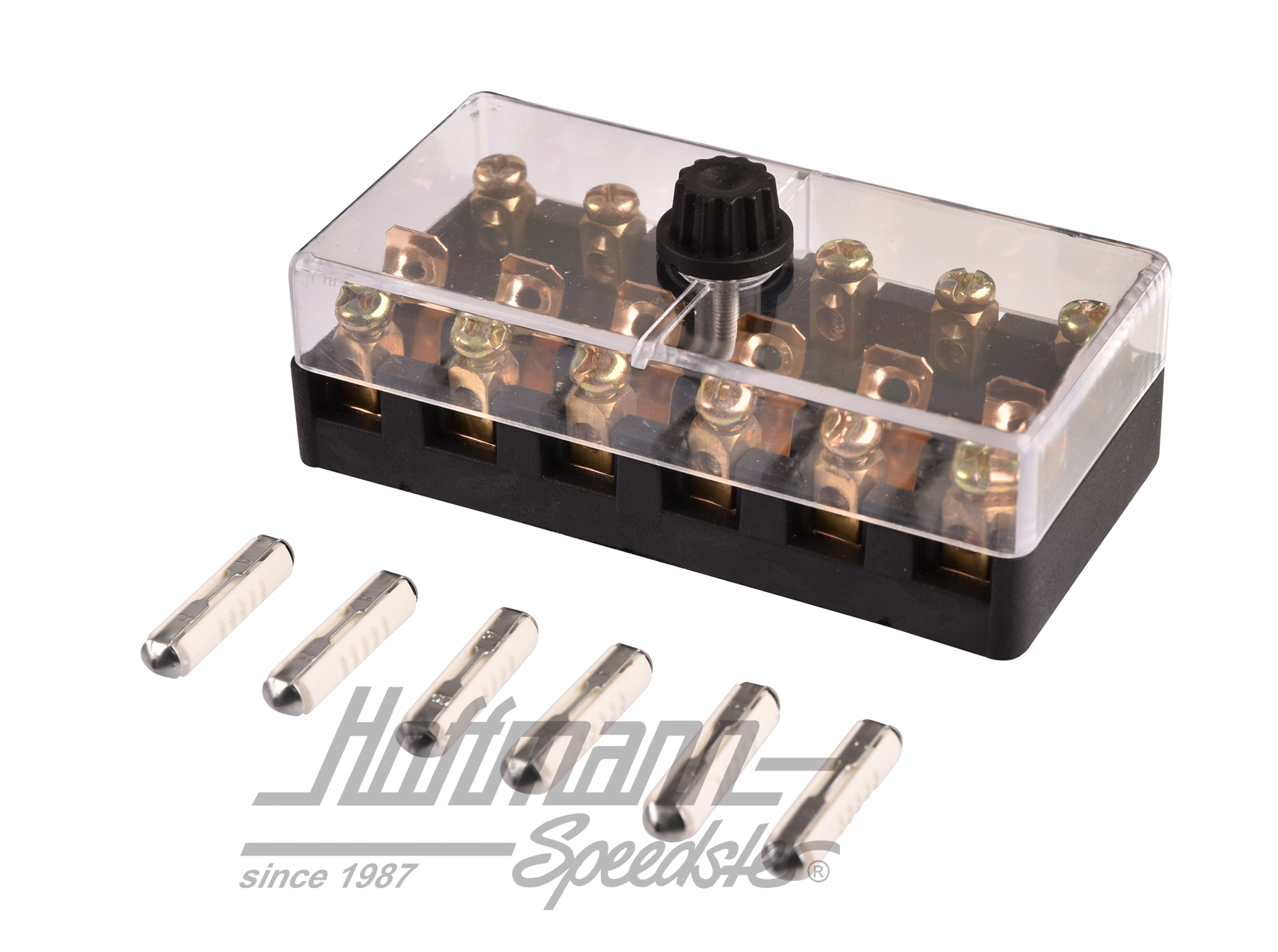 Boîte à fusibles avec couvercle, sextuple (transparent)                                             