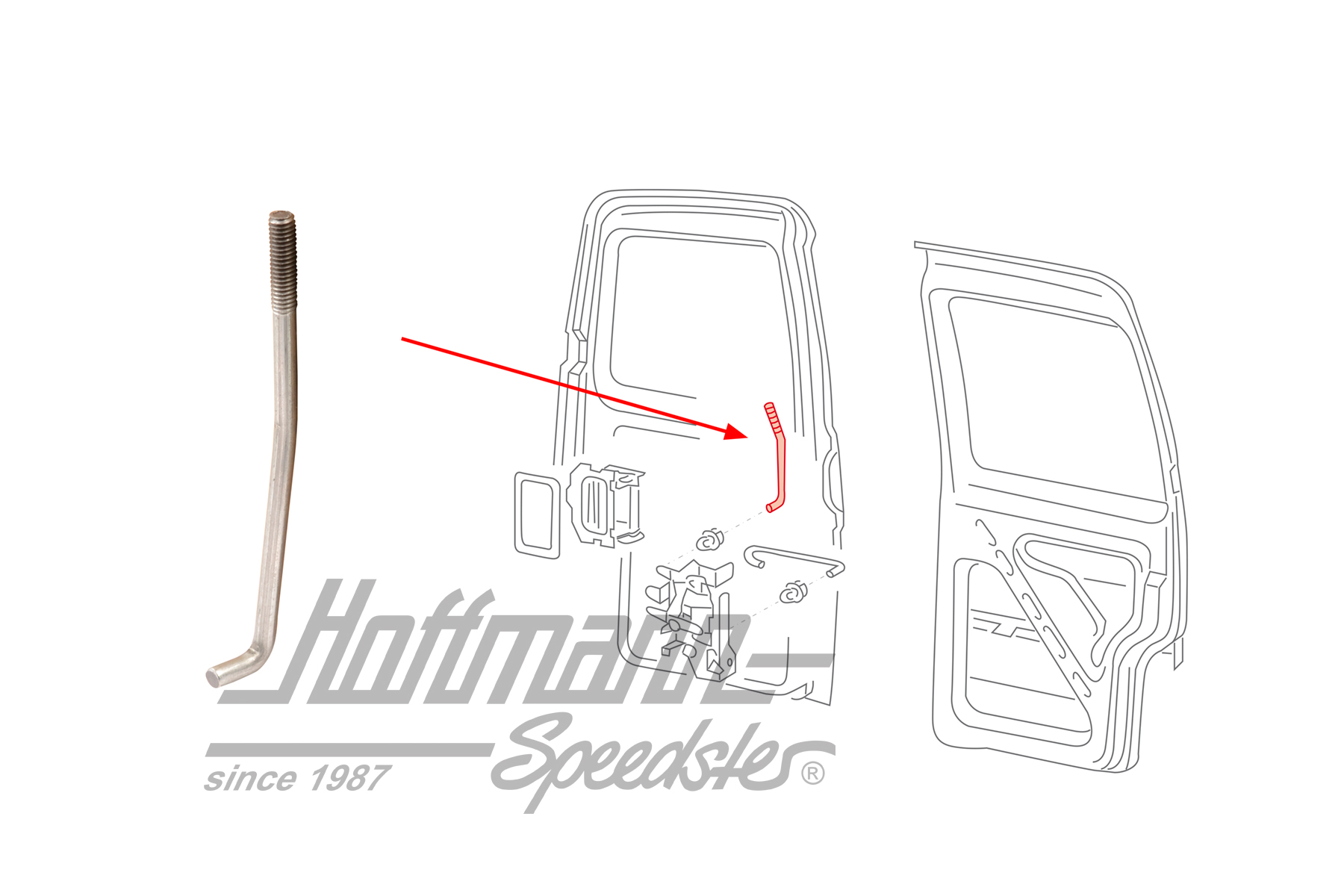 Tirant, bouton de verrouillage, porte battante | 701 827 521 | 408-1046-34