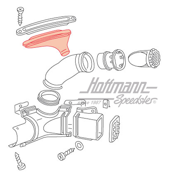 Buse d'air, tableau de bord, Bus T2, gauche                                                         
