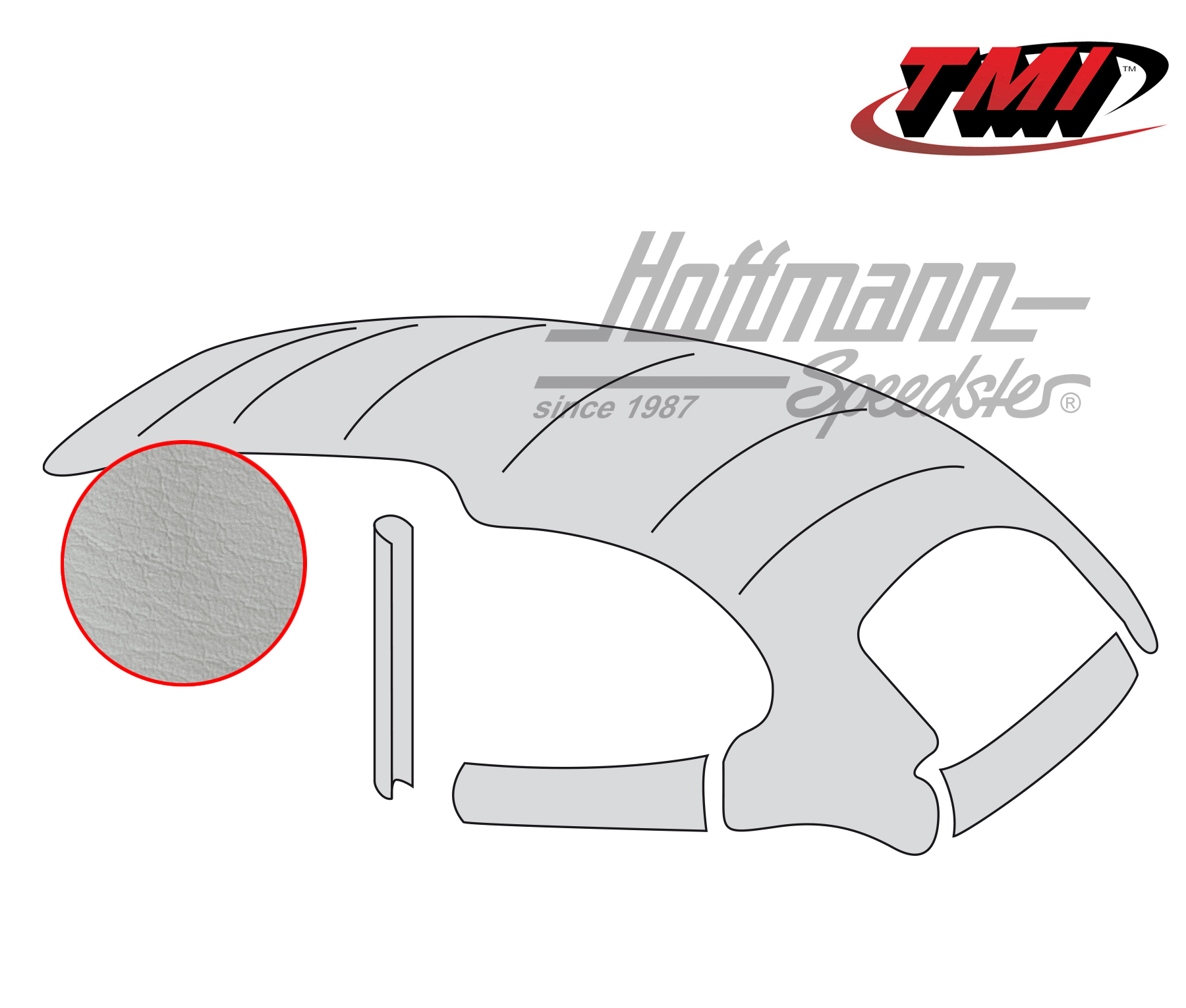 Ciel de toit, universel, avec toit ouvrant souple, lisse, blanc cassé, 8.46-7.63 | 20-1109-48 | 055-7170-40