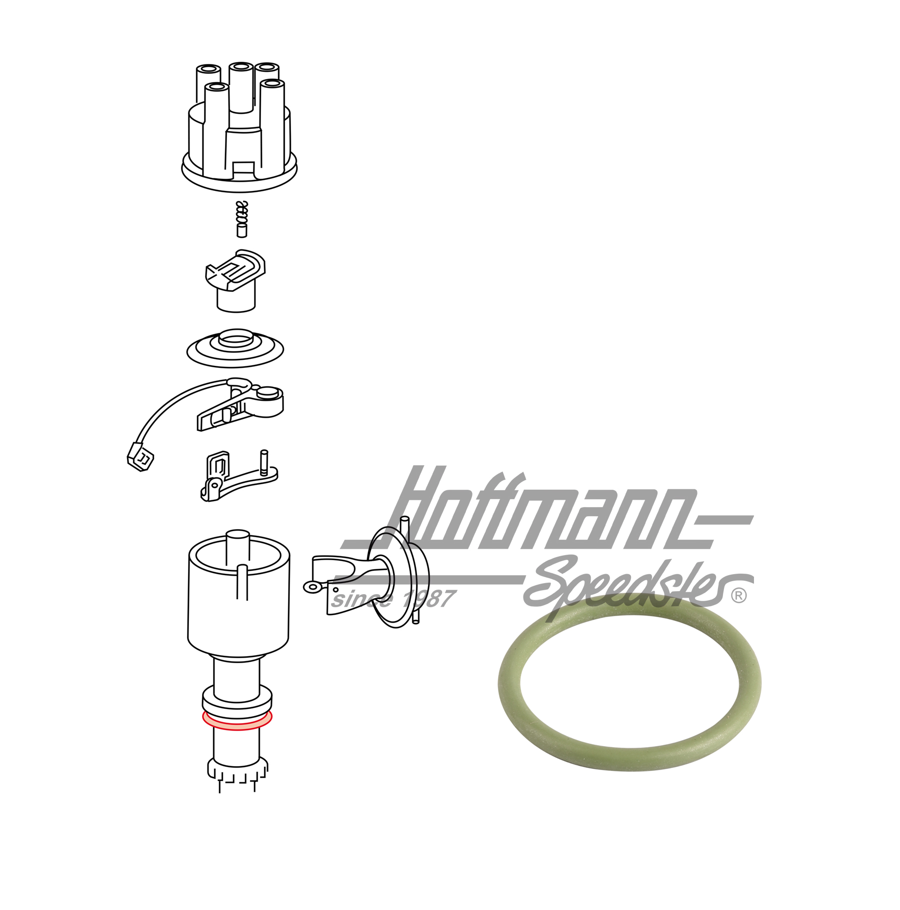 Joint annulaire, distributeur, 1.6-1.8 | 026 905 261 | 409-1030