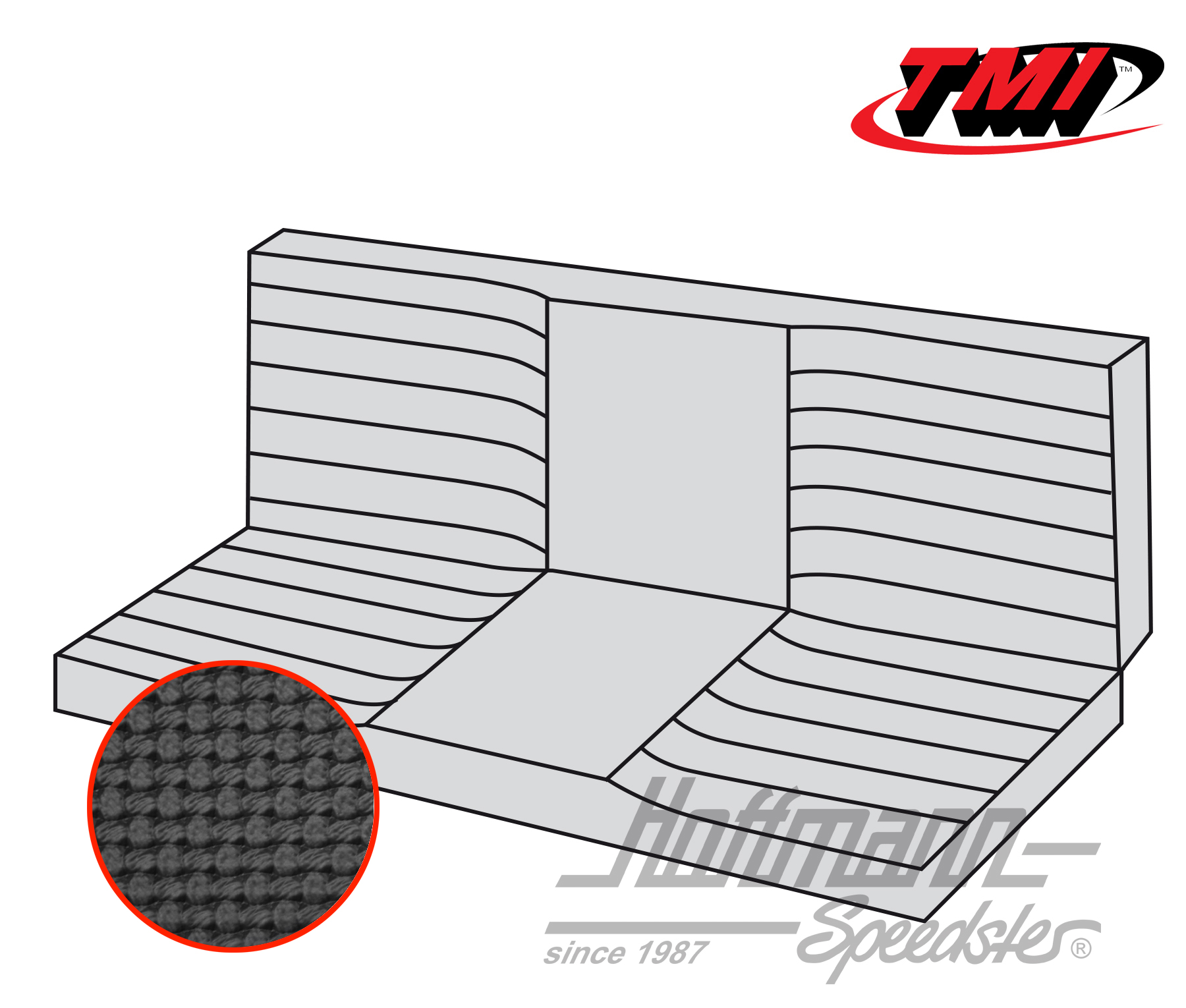 Housse de banquette, Karmann Ghia Cab., 71-74, noire | 43-1612-01 | 066-0085-40