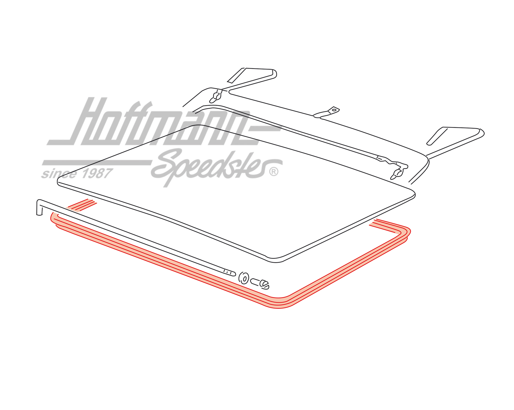 Joint, toit coulissant, 924/944, 76-85                                                              