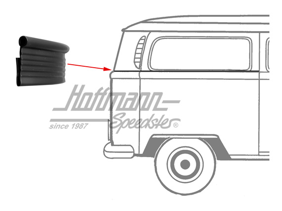 Bourrelet, recouvrement panneau latéral, G/D | 211 843 799 B | 090-6200