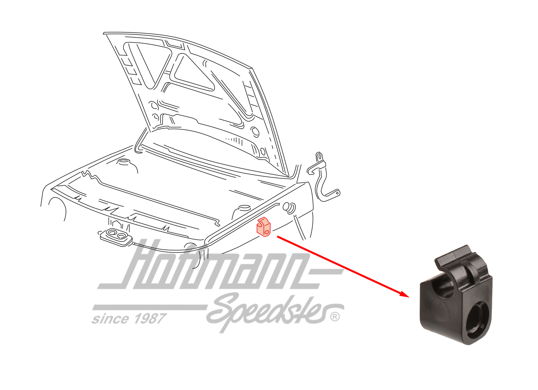 Clip, tirette de capot
, Golf 2 | 191 823 567 | 208-1092-10