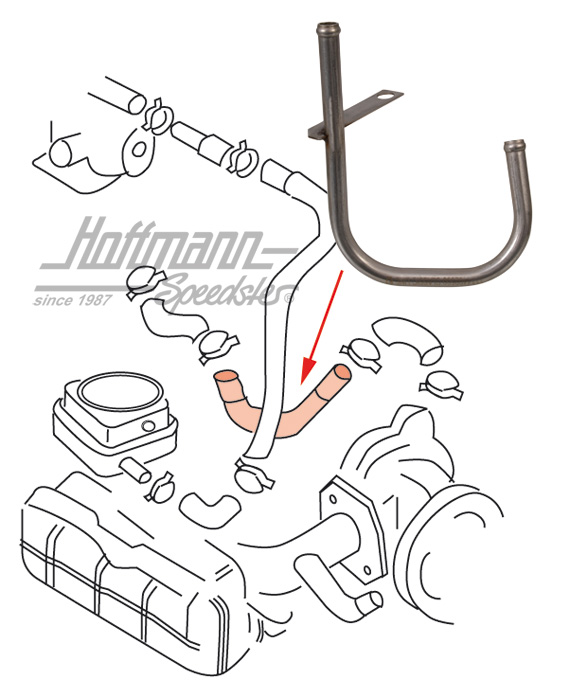 Tuyau d'eau, pompe à eau/refroidisseur d'huile, inox | 025 121 065 | 307-4024-40