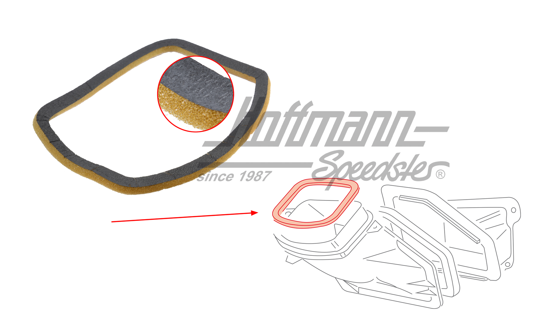 Joint, conduit d'air/chauffage, 9.90-12.95 | 701 819 141 | 408-5400-04