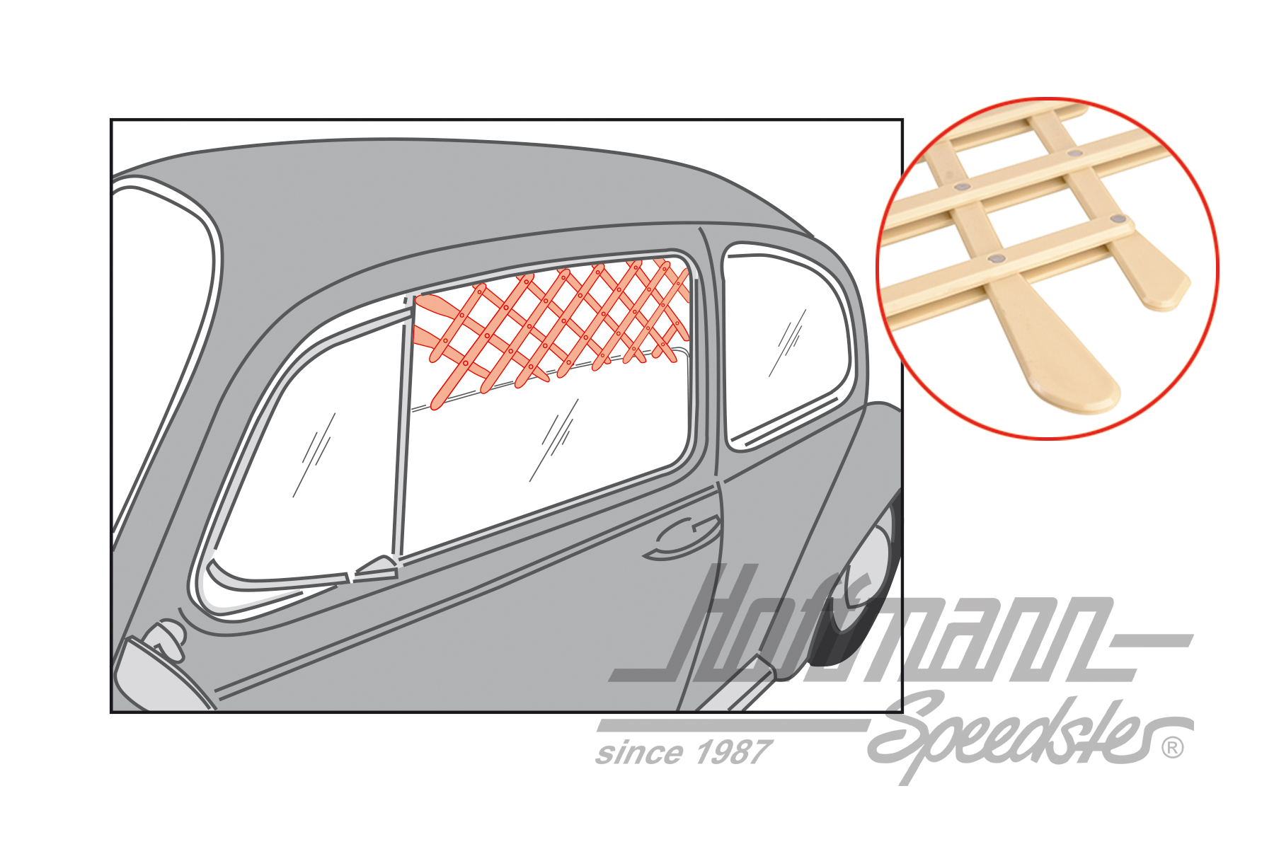 Grille de ventilation, vitre à manivelle, universelle                                               