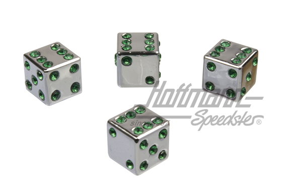 Chapeaux de valves, dé, chromés/verts | YT-6534 | 200-7504-24