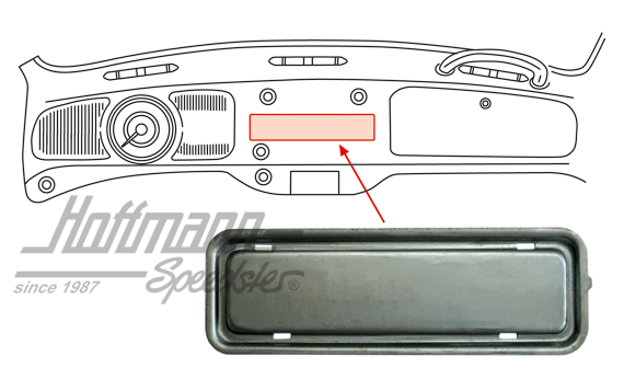 Cache de compartiment d'autoradio, sans moulure | 111 857 233 A | 020-2064-03