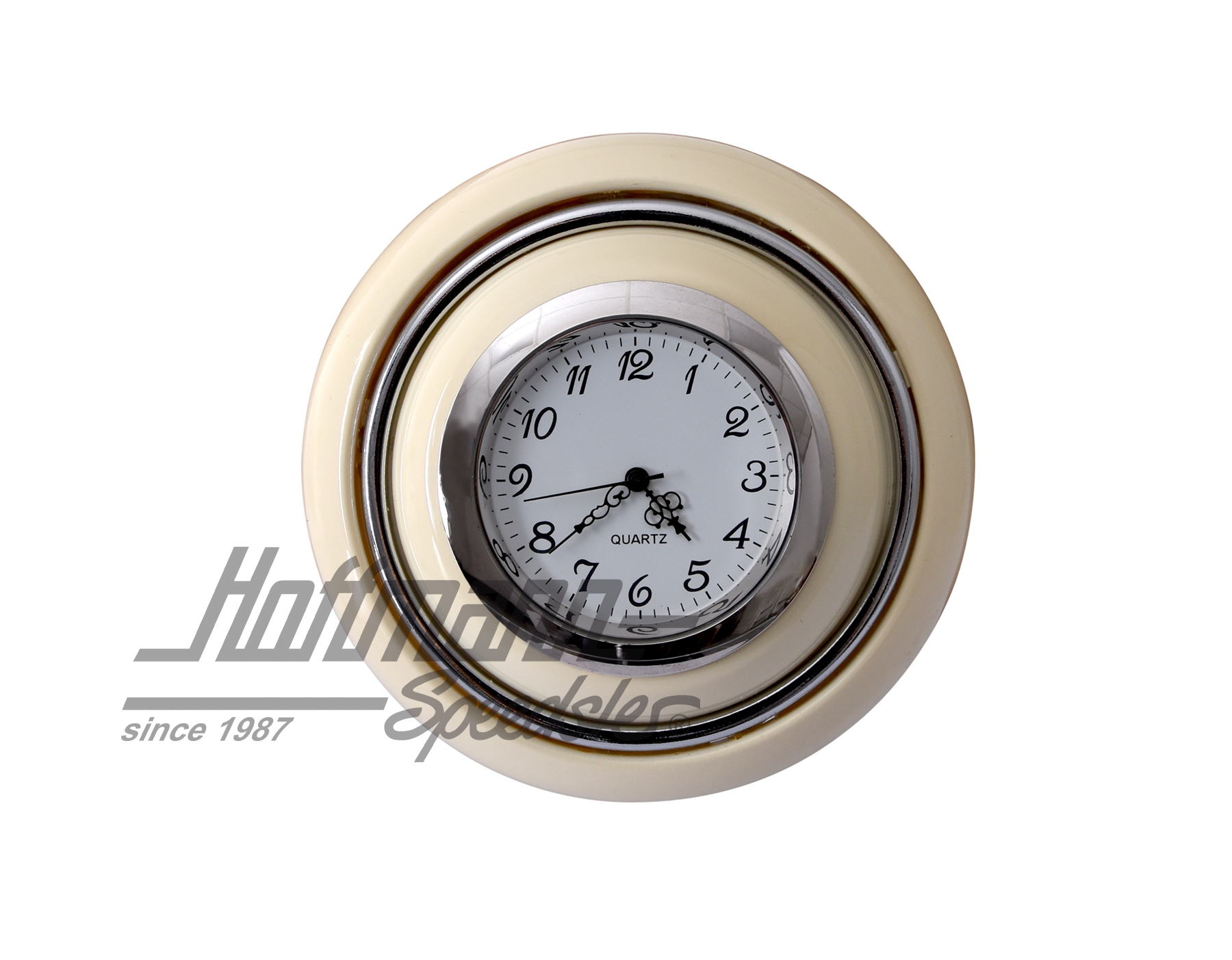 Bouton de klaxon, avec horologe, Cox/Bus, couleur ivoire                                            