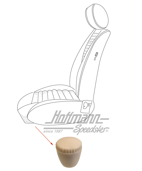 Bouton, réglage du siège, ivoire (vintage) | 111 881 251 B | 055-7078-14