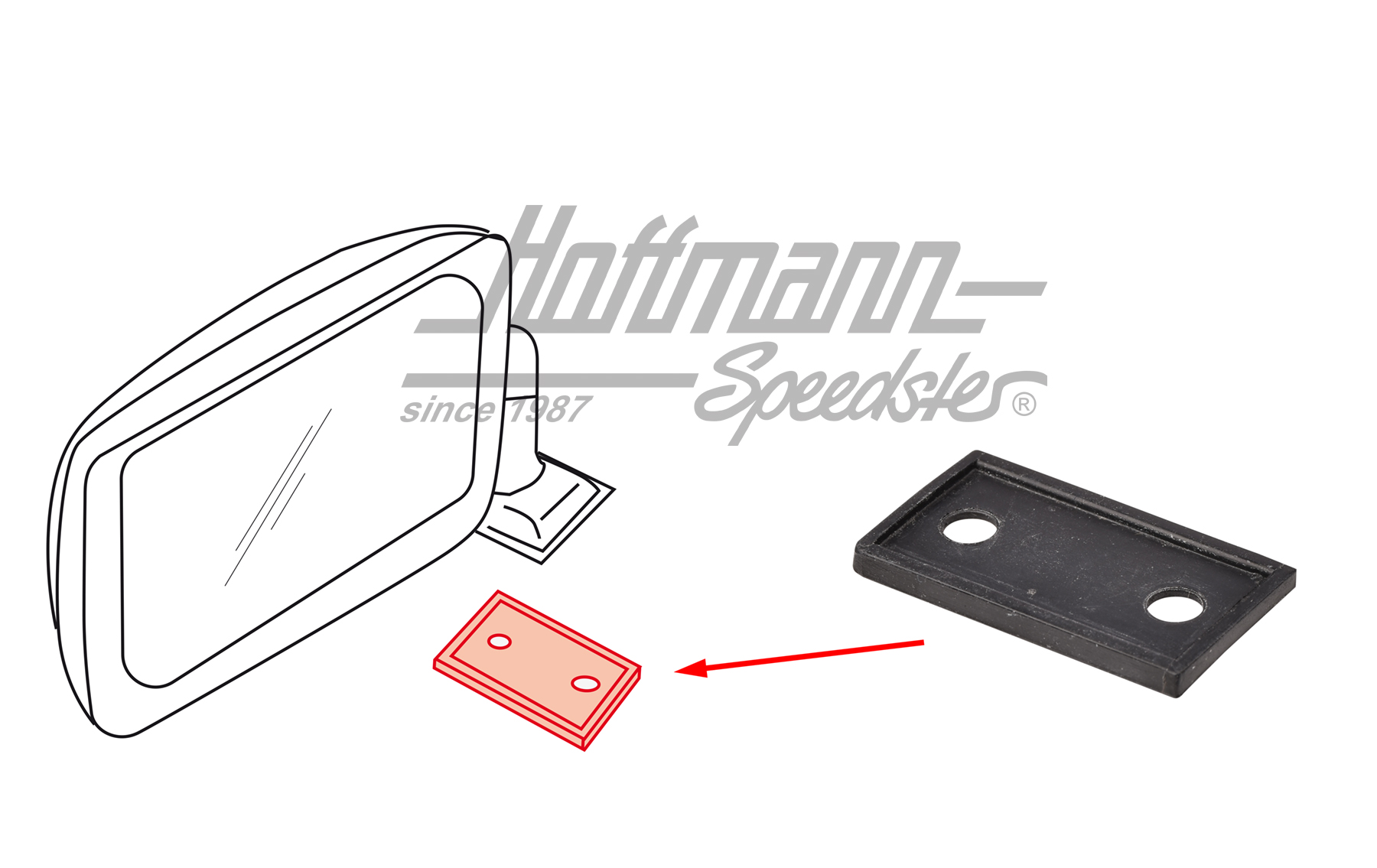 Joint, rétroviseur, Porsche 914 | 914 731 116 10 | 600-8382