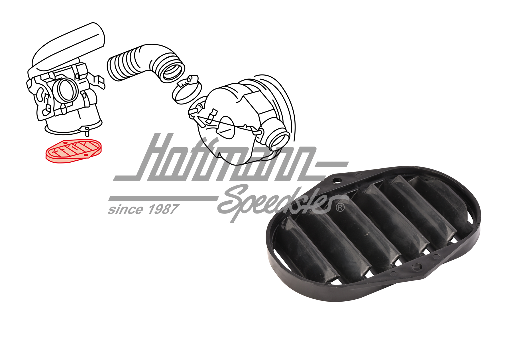 Grille, buse d'air, tableau de bord, en bas | 911 571 348 01 | 512-0256-40