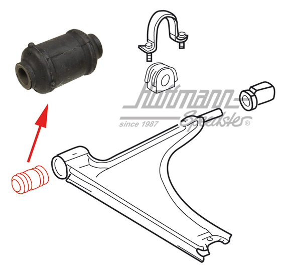 Support en caoutchouc, bras triangualaire, AV, 74-92 | 171 407 182 D | 140-0605