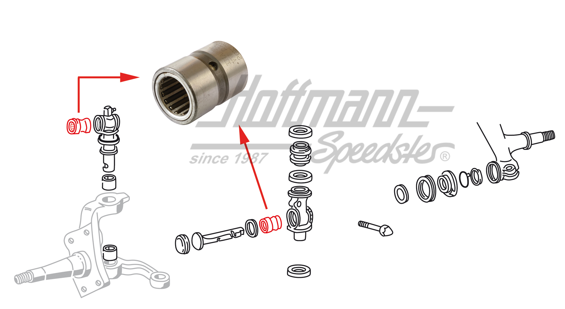 Roulement à aiguilles, pivot de suspension 20mm | 211 405 421 A | 089-3040-26