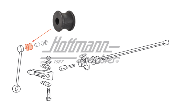 Support en caoutchouc, barre stabilisatrice, avant, 65-73                                           