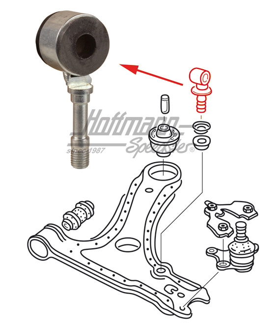 Tige d'accouplement, bras triangualaire, G60, 90-91 | 191 411 315 A | 204-0422