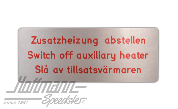 Autocollant "Switch off auxiliary heater" | 111 261 995 | 021-0199