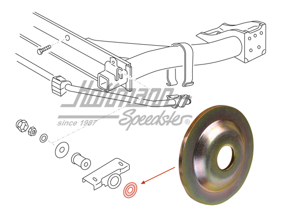 Rondelle plate, support en caoutchouc, essieu arrière | 171 501 548 | 140-0929-12