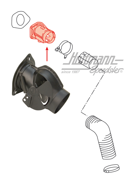 Boîte de volets de chauffage, 65-89, droite                                                         