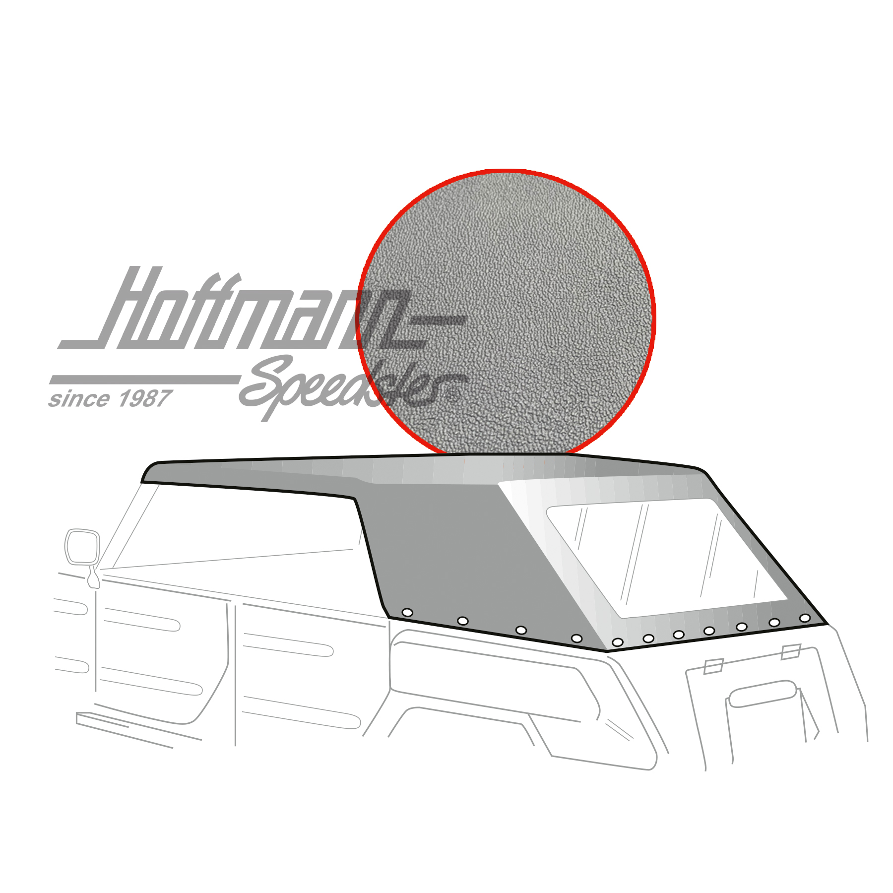 Capote, Type 181, 69-79, vinyle, grise | 22-4022-37 | 080-2872-80