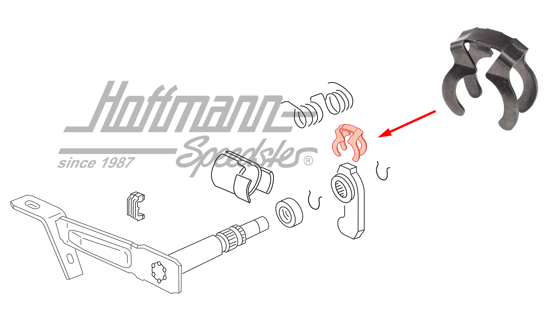 Clip de sûreté, levier d'embrayage | 020 141 710 A | 110-4622-26