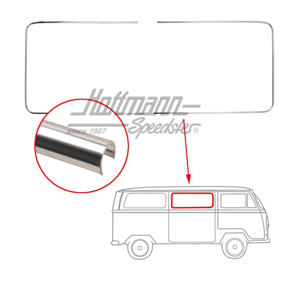 Cadre décoratif, aluminium, vitre latérale, milieu, gauche/droite | 241 853 333 | 097-1280-10