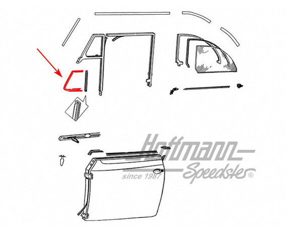 Joint de déflecteur, 10.52-7.64, gauche                                                             