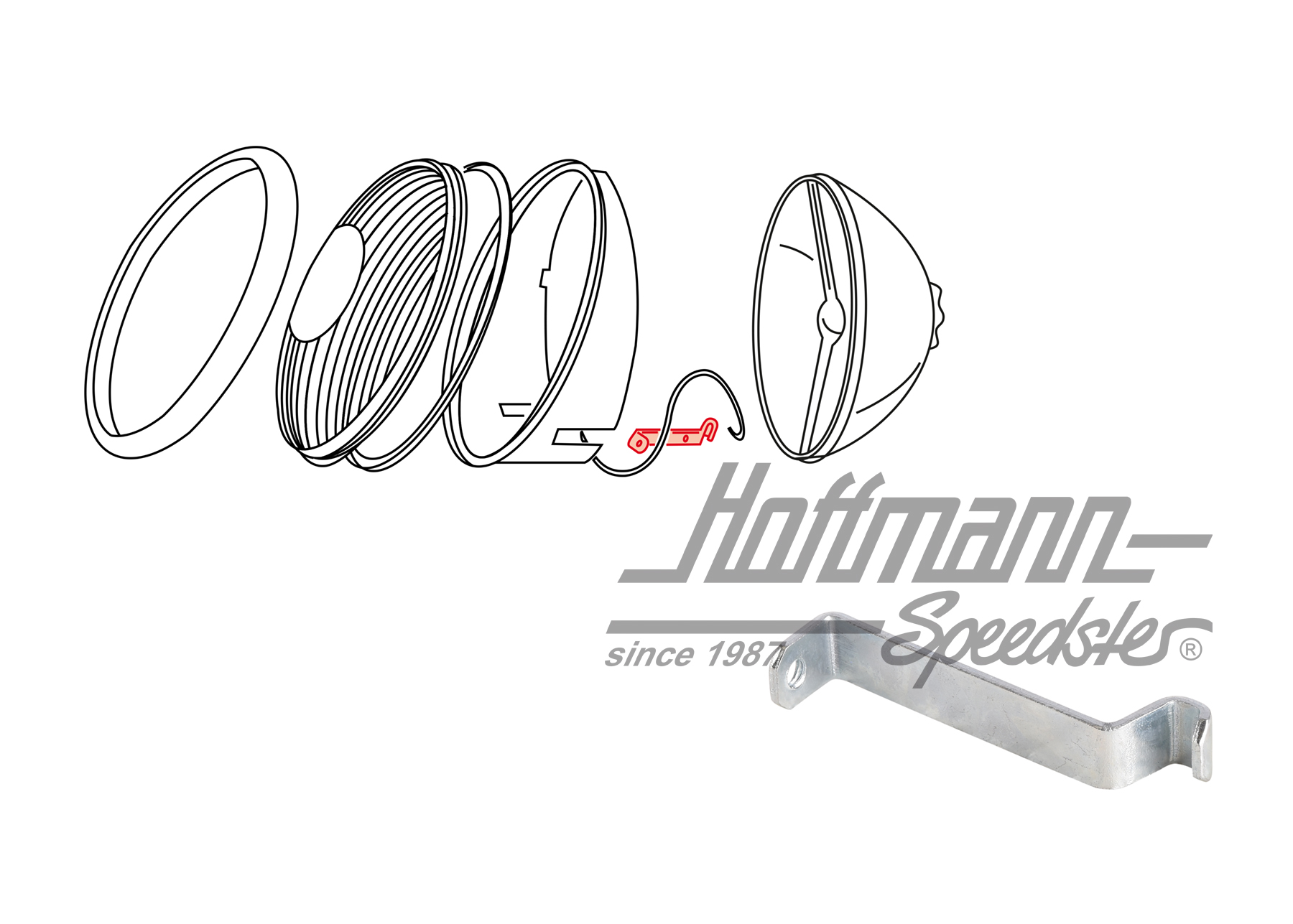 Cadre support, réflecteur, -.60, phare, Hella | 111 941 137 | 020-4410-28