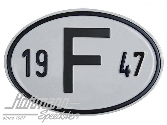 Plaque de nationalité "F", alu, avec année "1947" |  | 020-2399-47